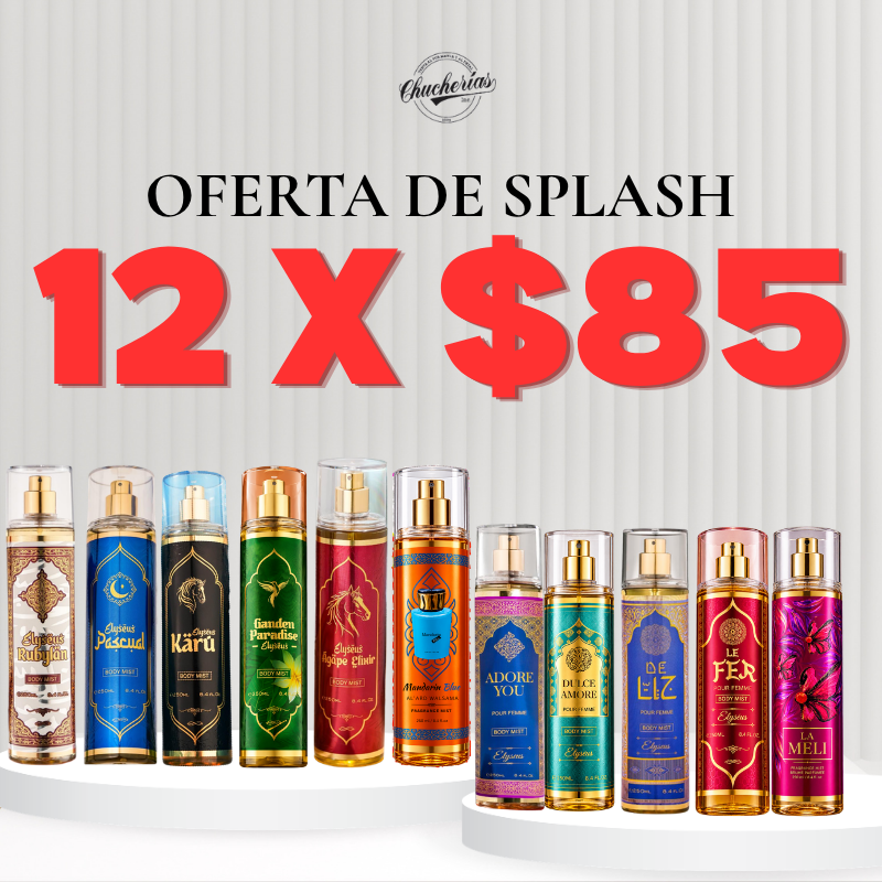 COMBO DE SPLASH ELYSEUS - 12 SPLASH X $85