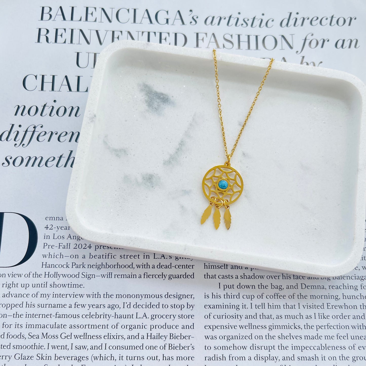 Dream Catcher Gold Necklace
