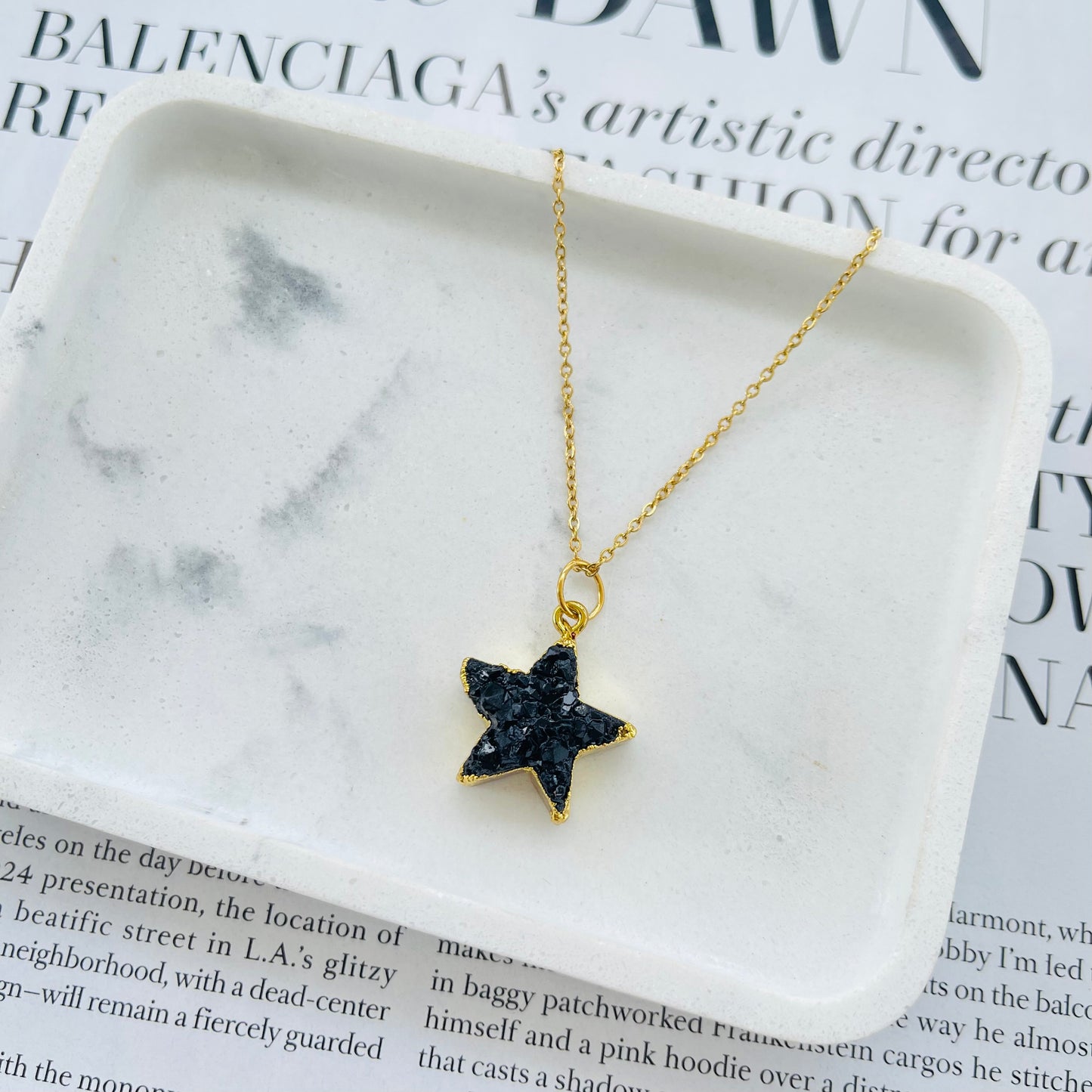 Star Black Stone Necklace