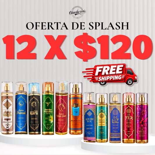 COMBO DE SPLASH ELYSEUS - 12 SPLASH X $120