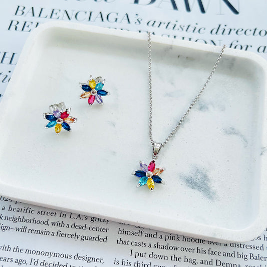 Flower Multi Silver Set