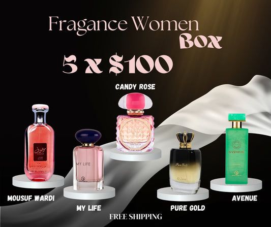 FRAGANCE WOMEN BOX 5 X $100